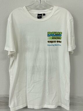 White Racing Graphic Short Sleeve Tee